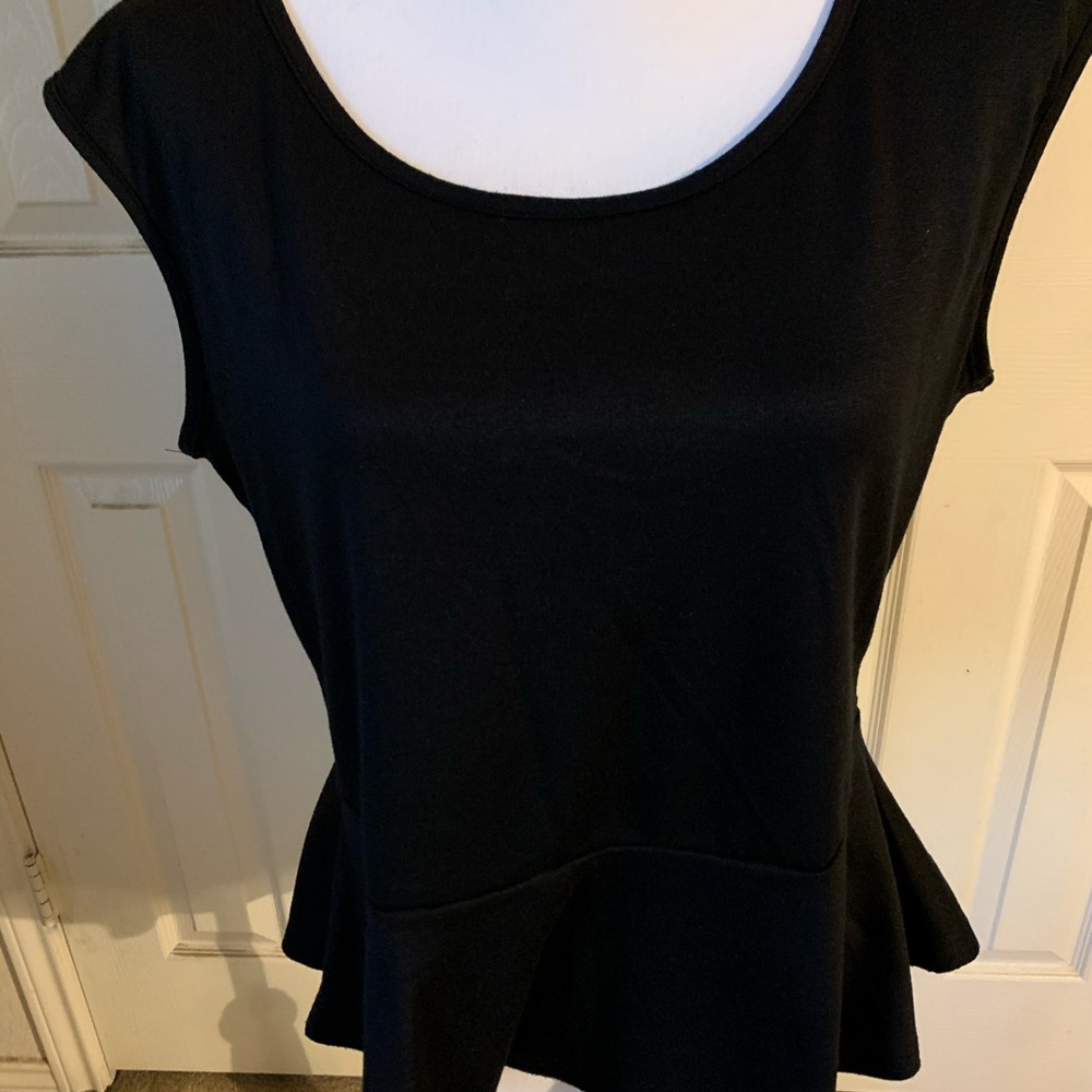 Zenobia Black Peplum Top
